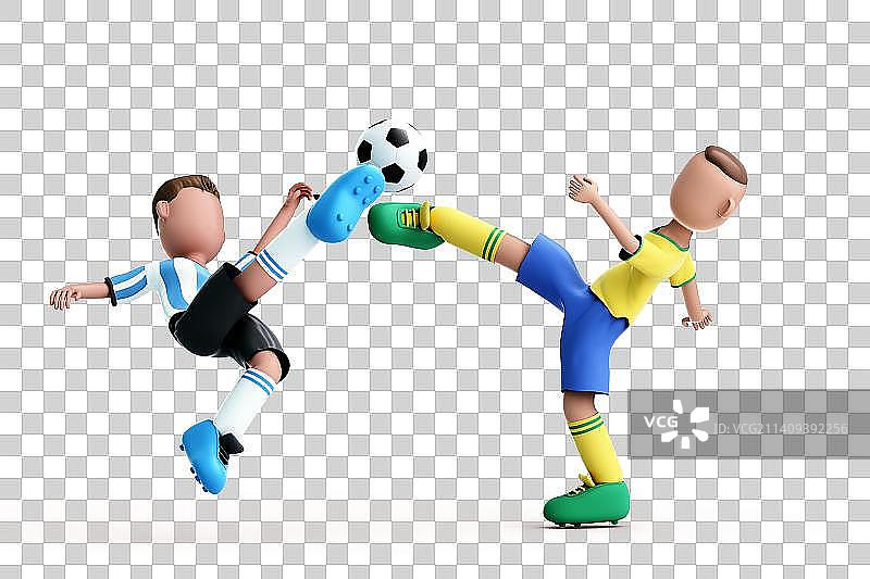 3D渲染的可爱的足球运动员图片素材