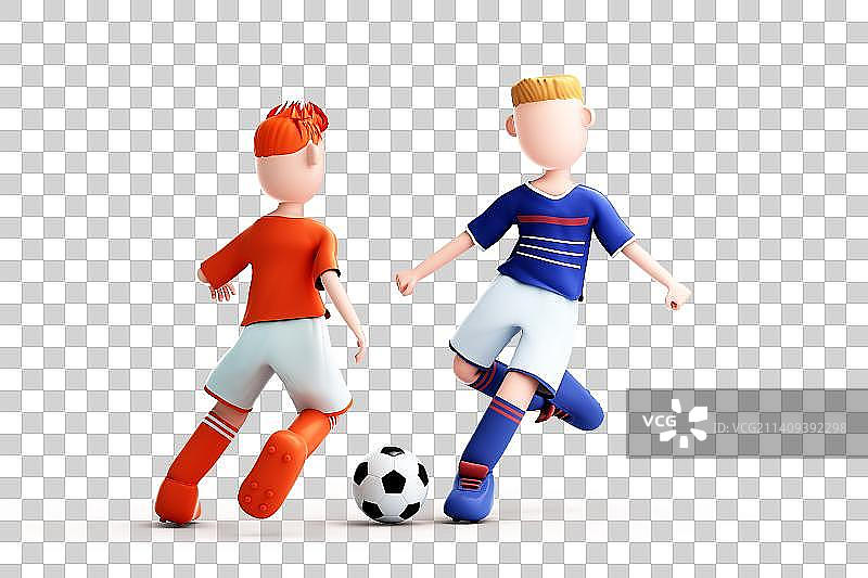 3D渲染的可爱的足球运动员图片素材