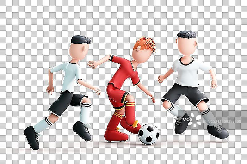 3D渲染的可爱的足球运动员图片素材