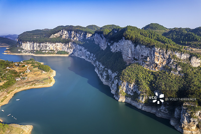 贵阳息烽县九庄姊妹峰航拍图图片素材