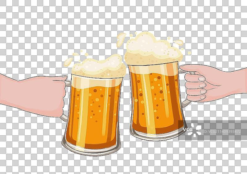 扁平风格啤酒干杯图片素材