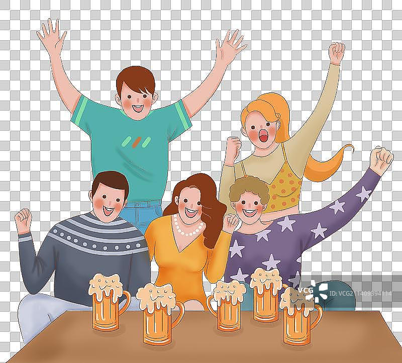 扁平风格观看球赛的球迷图片素材