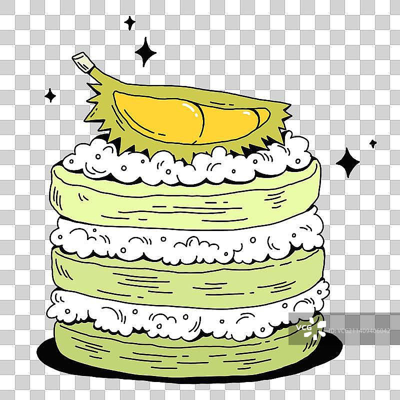 创意榴莲蛋糕元素图片素材