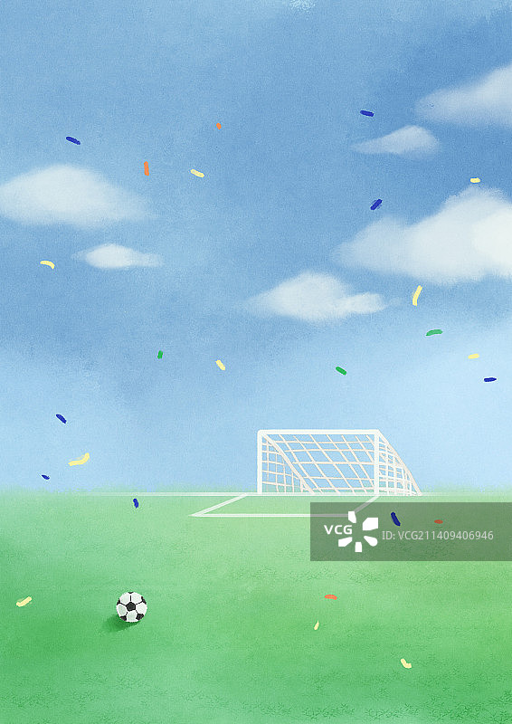 足球和足球场插画图片素材