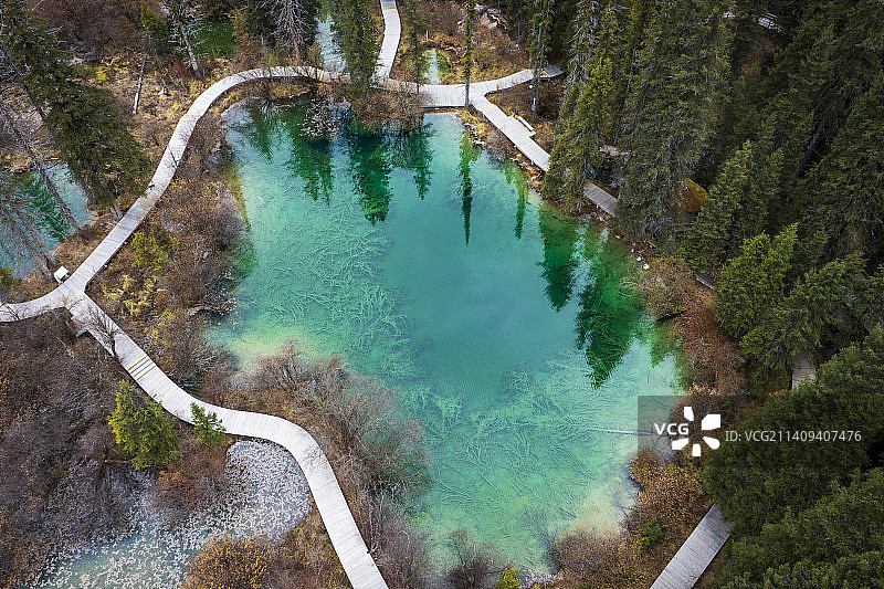 航拍四川阿坝牟尼沟二道海景区图片素材