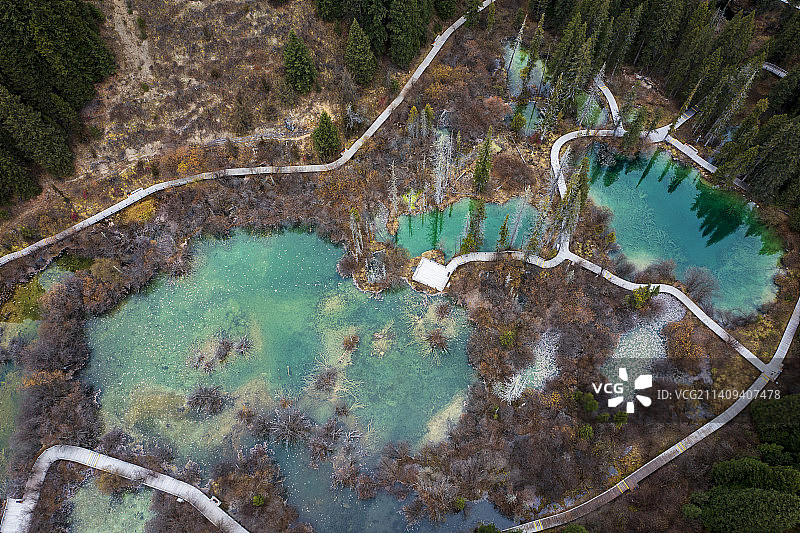 航拍四川阿坝牟尼沟二道海景区图片素材