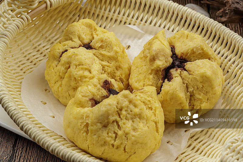 面豆馅开花黄馍馍图片素材