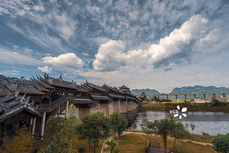 重庆濯水古镇风雨廊桥图片素材