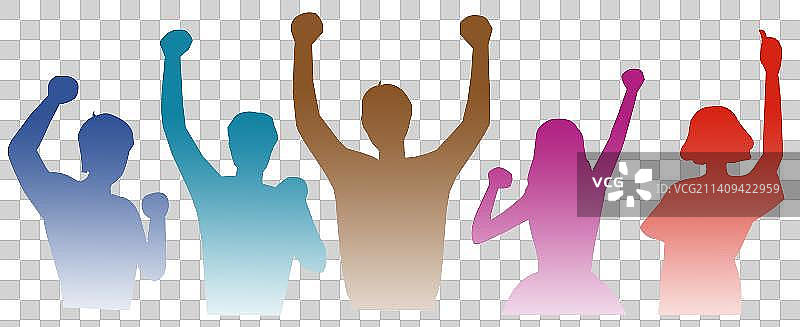 欢呼人群剪影图片素材