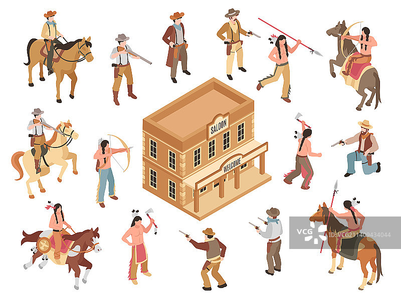 2.5D狂野西部套装图片素材