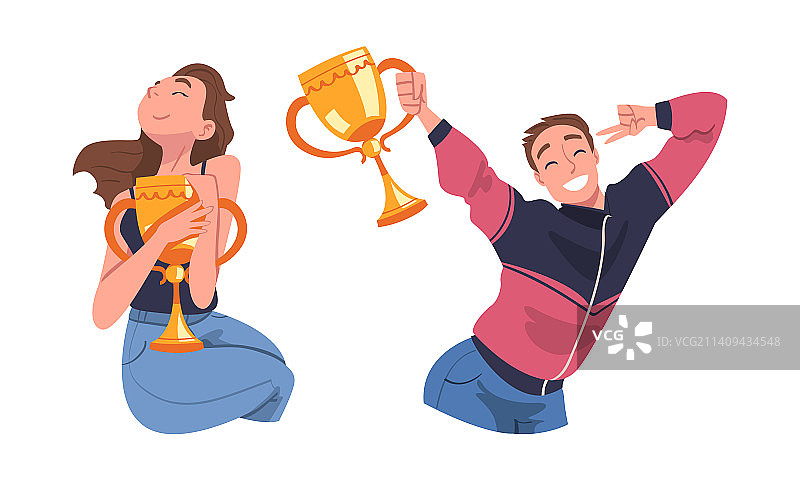 庆祝胜利的成功人士图片素材