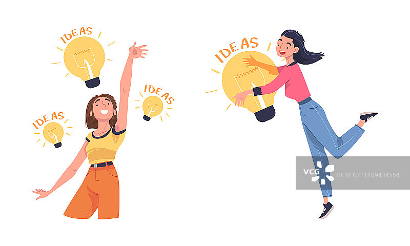 年轻女人构思创意图片素材