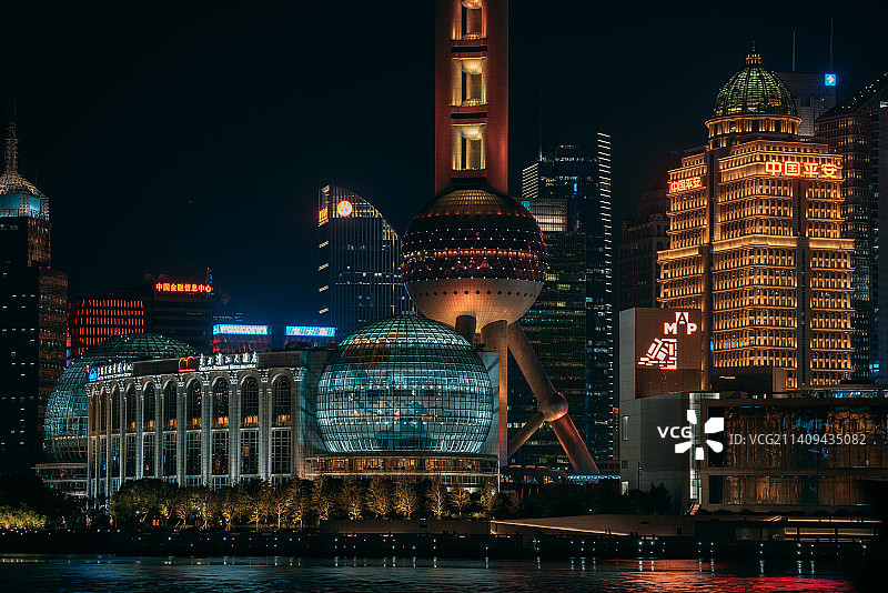 陆家嘴滨江夜色图片素材