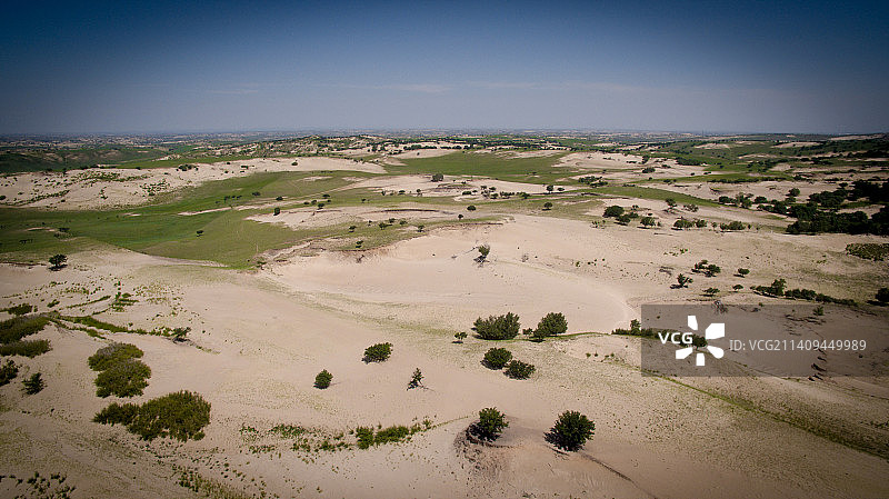 中国内蒙古锡林郭勒的浑善达克沙地图片素材