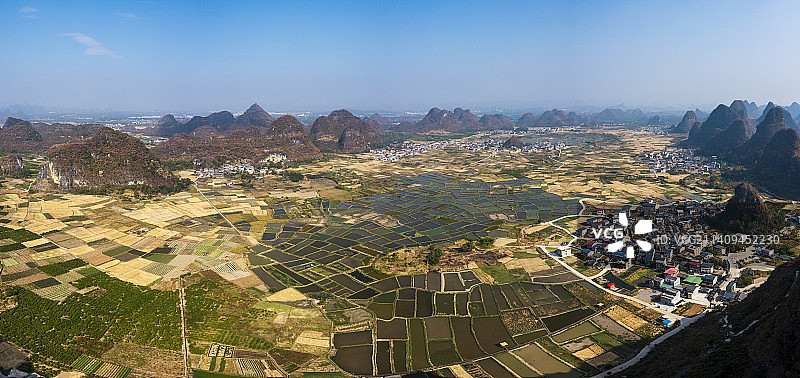 航拍桂林会仙玻璃田图片素材