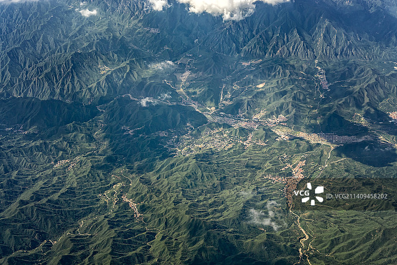 高空航拍北京昌平高崖口棋盘山图片素材