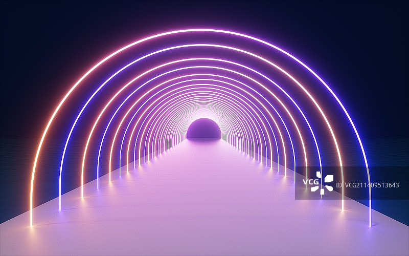 创意霓虹灯光3D渲染图片素材