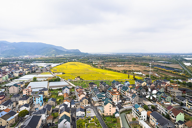 杭州萧山区河西村航拍风光图片素材