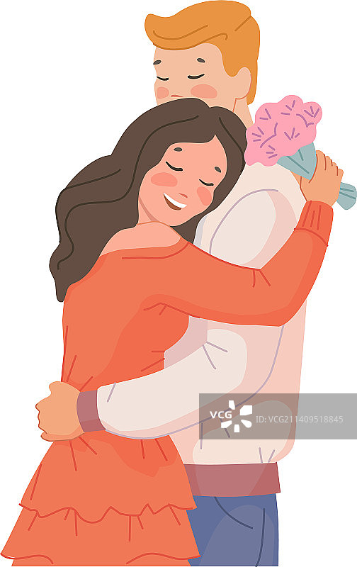 约会中拥抱的浪漫情侣图片素材