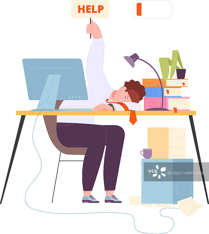 因工作过载而精疲力竭的人图片素材