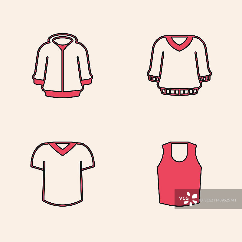 背心、连帽衫、毛衣和T恤图标素材图片素材