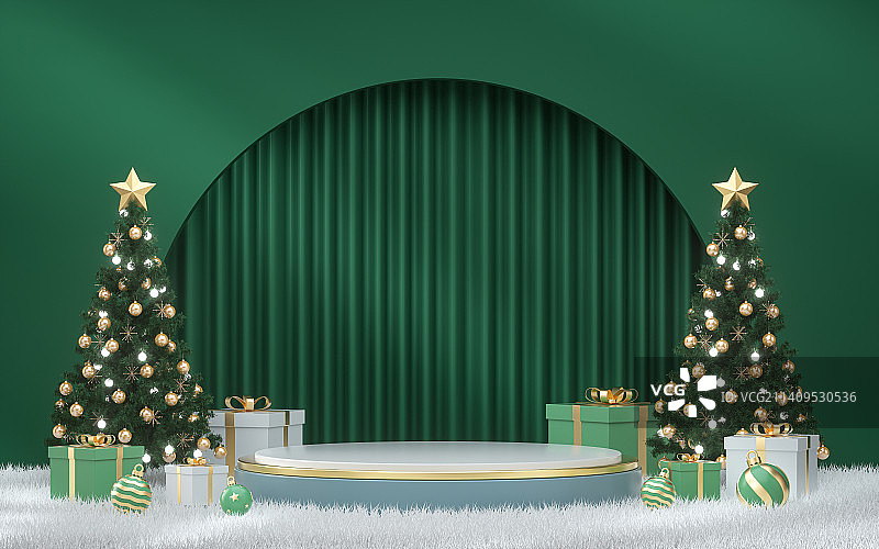 三维图形圣诞节日场景背景图片素材