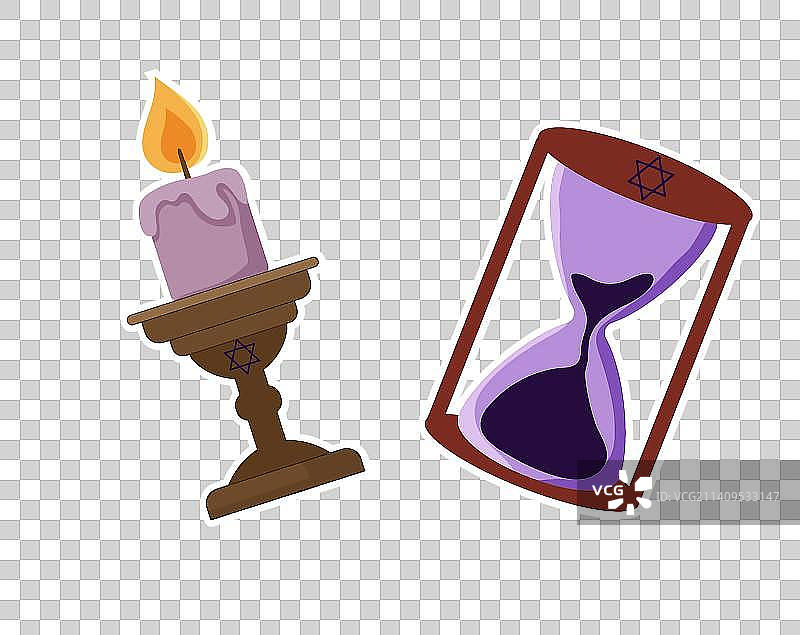 点燃蜡烛时光沙漏免抠元素图片素材