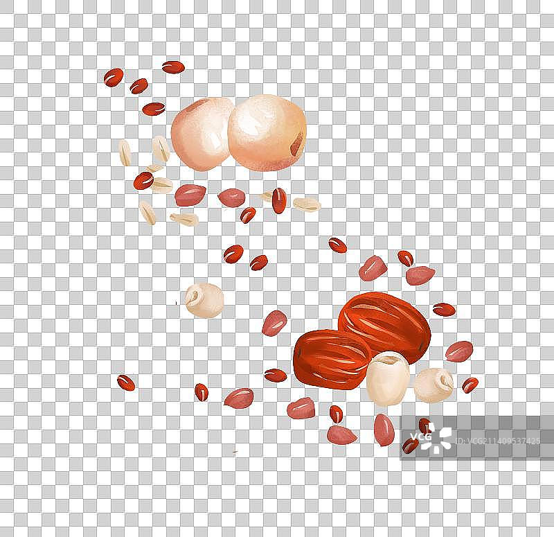 中国传统节日 腊八粥食材插画元素图片素材