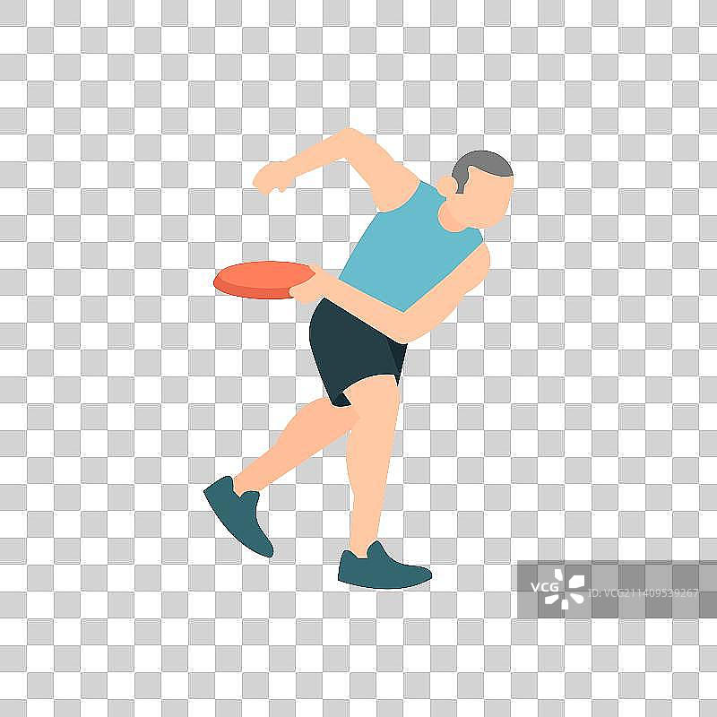 矢量人物玩飞盘图片素材