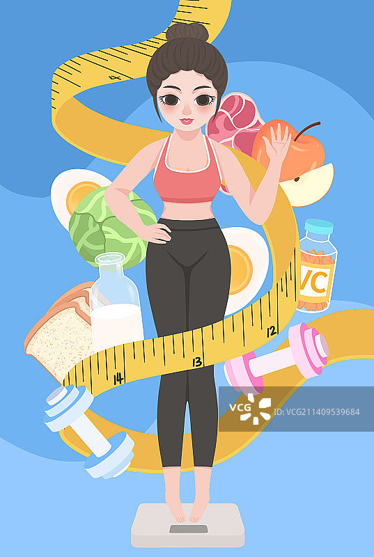 健康饮食减脂的女人图片素材