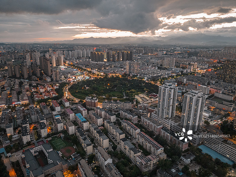 航拍环岛日落图片素材