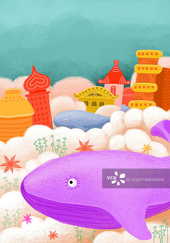 插画之大鱼图片素材