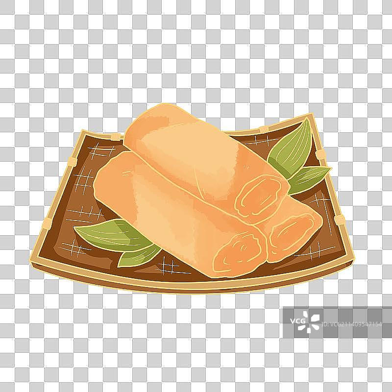 国潮风美食素材春卷图片素材