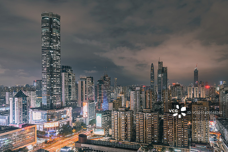 深圳华强北电子街夜景图片素材
