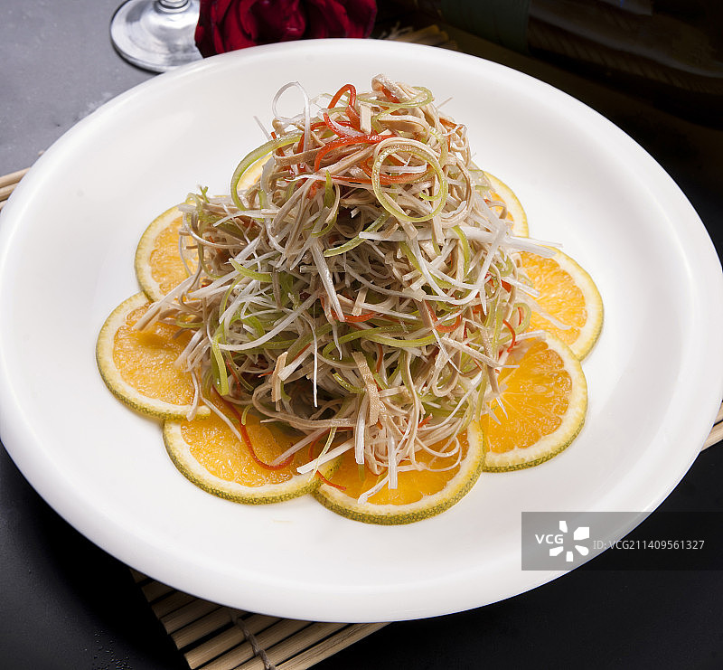 香橙葱油干丝图片素材