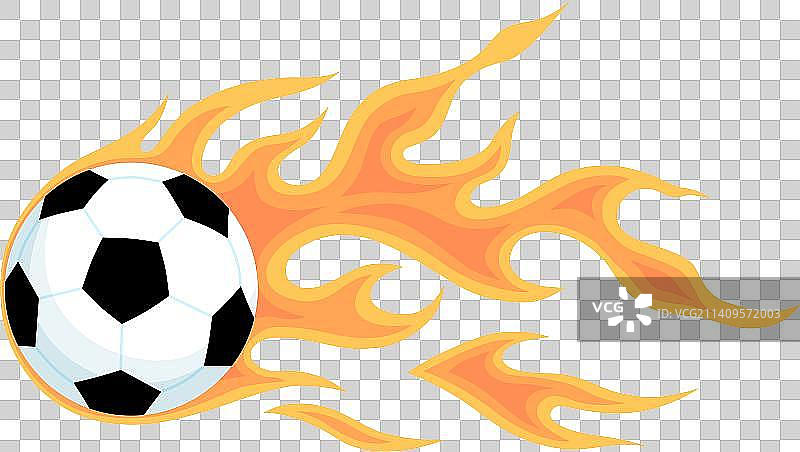 足球燃烧出的火焰手绘插画图片素材