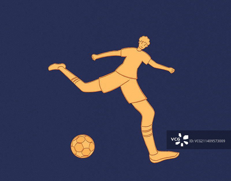 蓝金踢足球的人，世界杯，IP形象设计高端包装足球比赛金融互联网，足球盛宴体育项目用品年终总结胜利庆祝图片素材