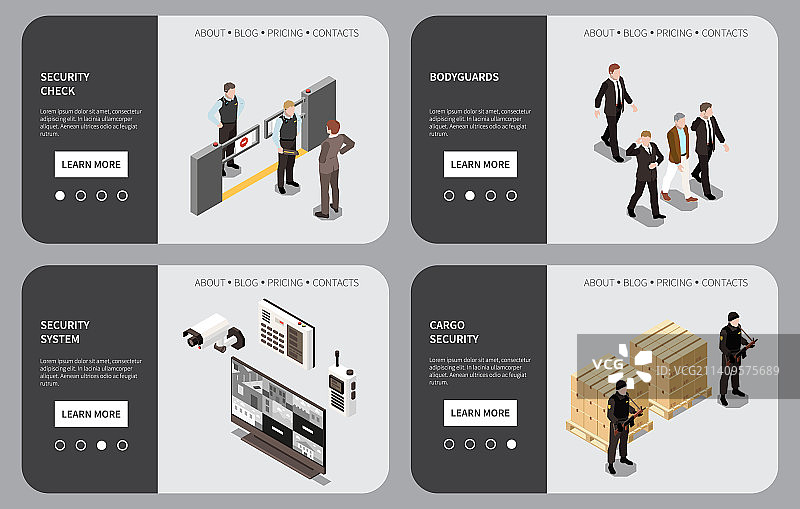 安全服务2.5D着陆页图片素材