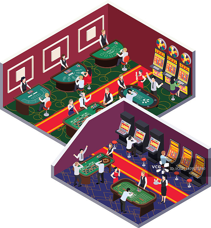 赌场大厅2.5D组合图片素材