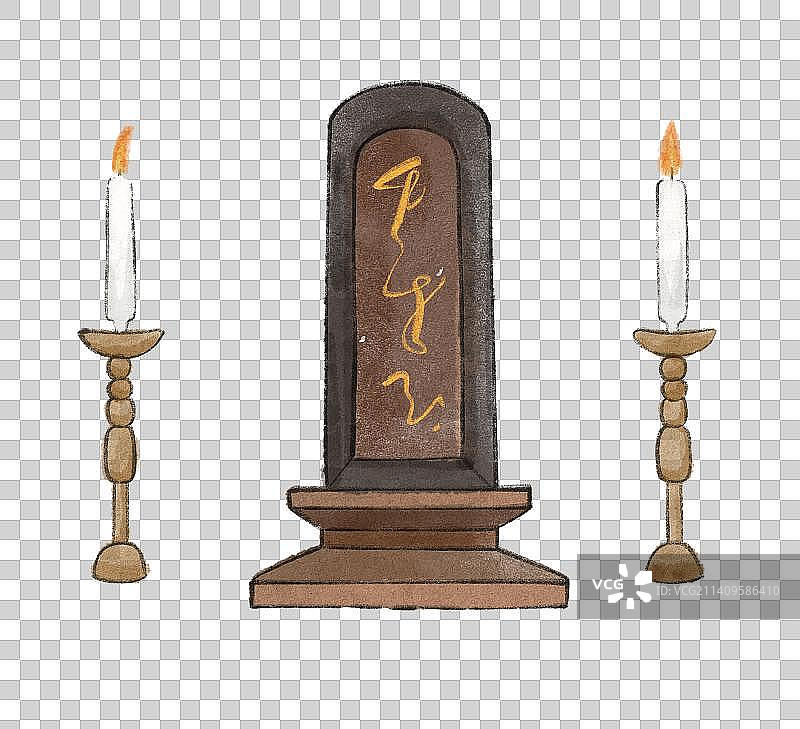 古风水墨蜡烛图片素材