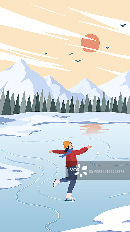 冬季滑冰图片素材