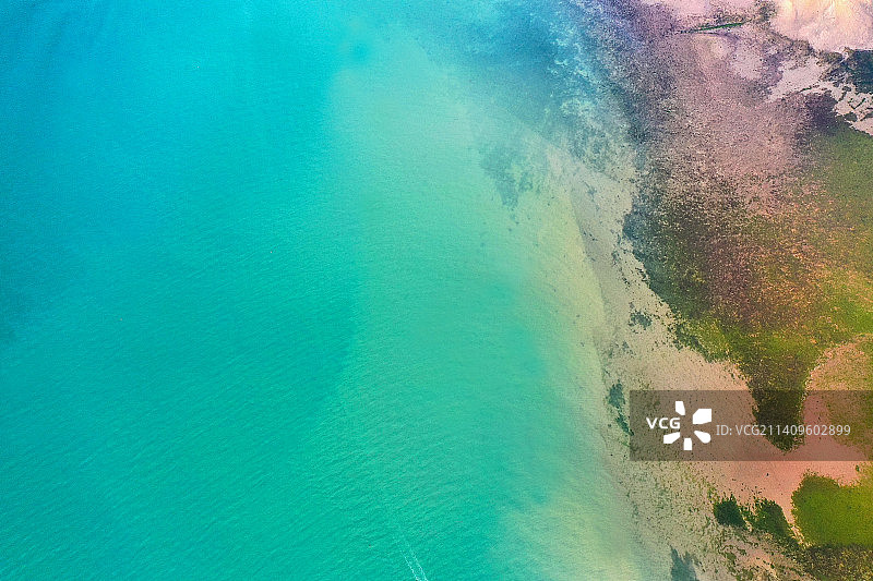 广东省惠州市惠东巽寮湾赤砂滨海公园滩涂航拍图片素材