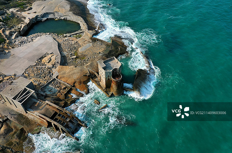 广东省汕尾市城区红海湾遮浪南海观世音旅游景区南海寺航拍图片素材