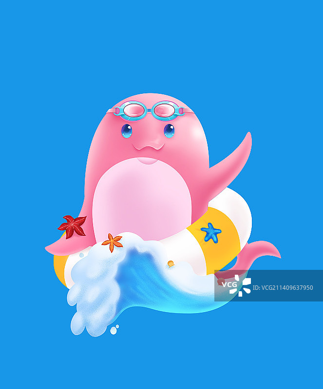 保护动物哺乳动物海底世界海洋鱼类海豚可爱创意插画图片素材