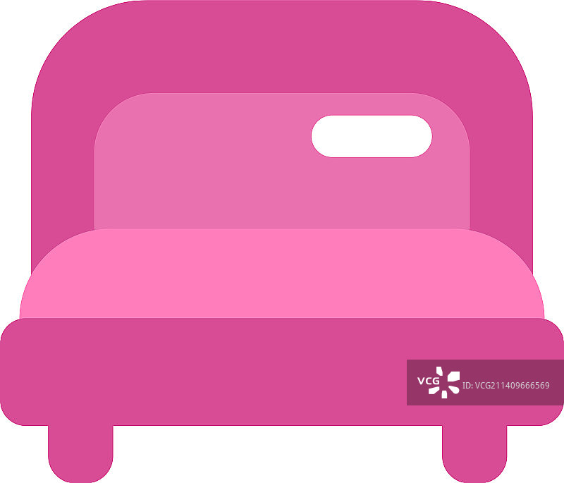 白色背景上的粉色床图片素材