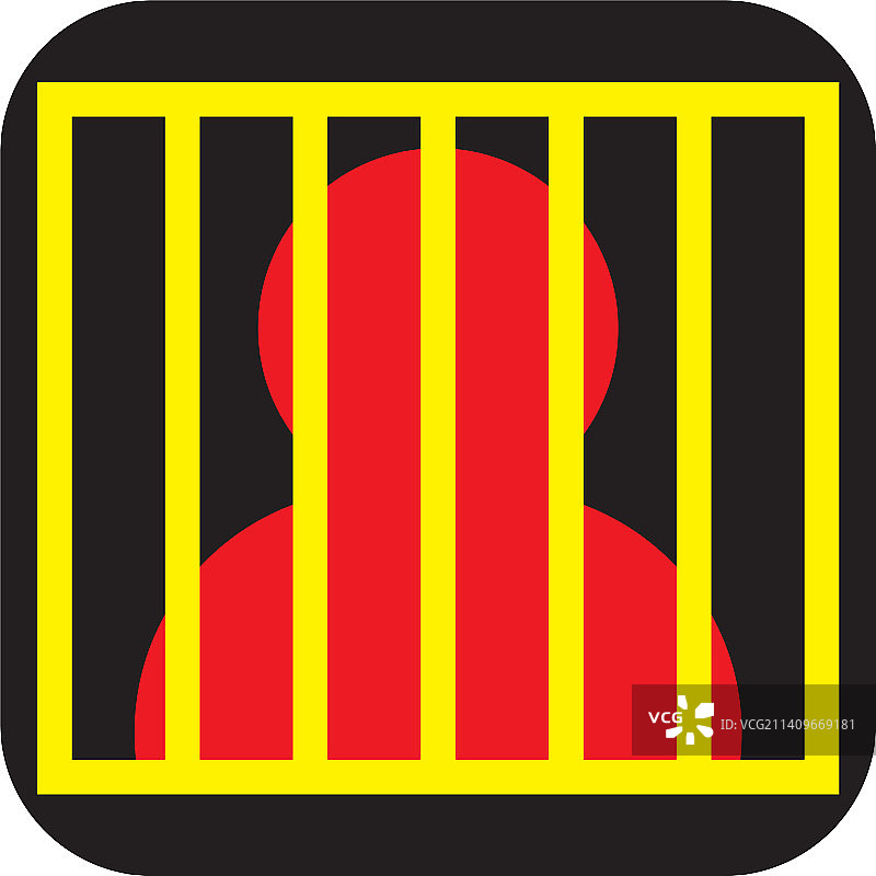 白色背景上的监狱囚犯图片素材