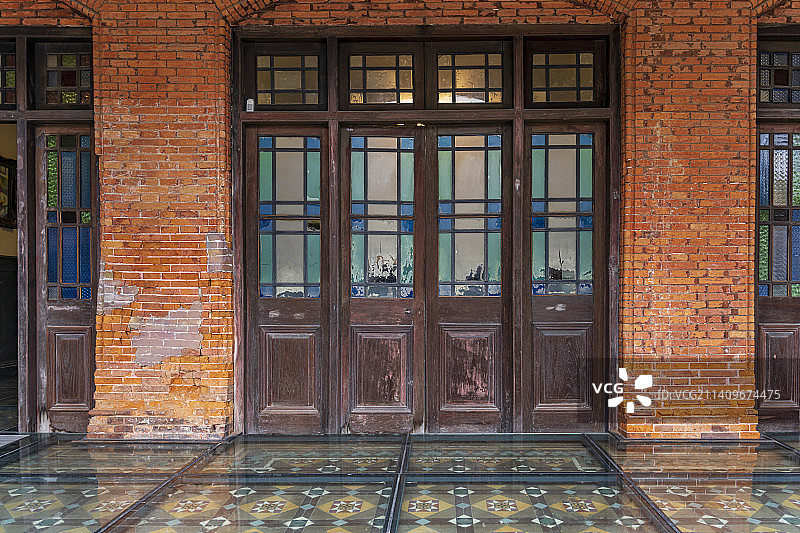 浙江湖州南浔古镇刘氏梯号西洋楼红房子建筑图片素材