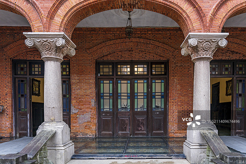 浙江湖州南浔古镇刘氏梯号西洋楼红房子建筑图片素材