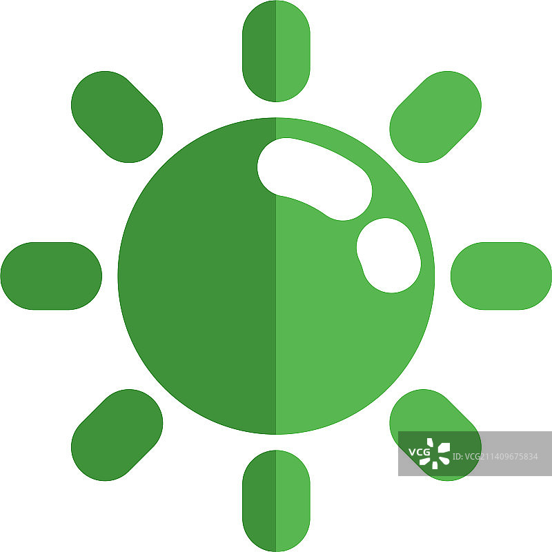 白色背景上的绿色太阳图片素材