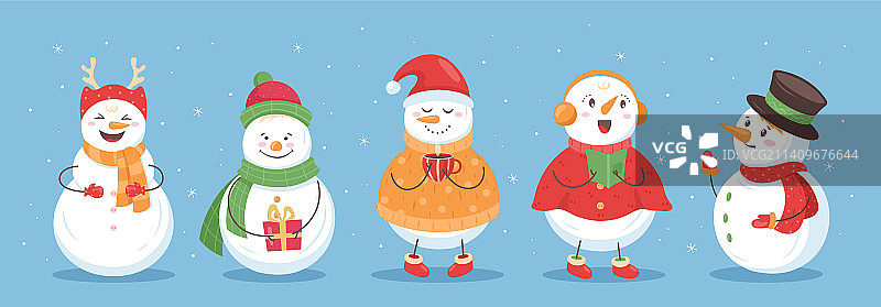 可爱的圣诞节雪人图片素材